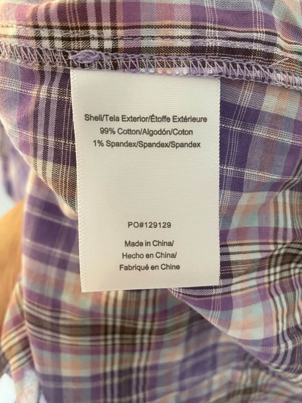ModCloth Purple Plaid Ruffle Collar Button-Up Top - Picture 5 of 6